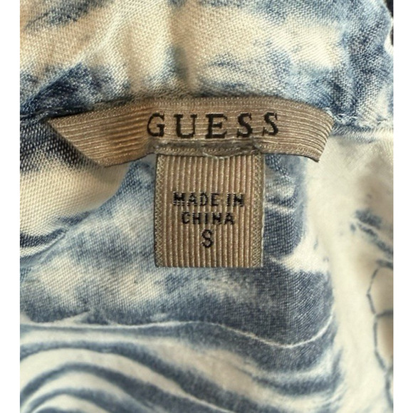 Y2K Guess Crochet Handkerchief Halter Tank Top Size S Tye Die Boho Beach Vaca - Picture 9 of 9